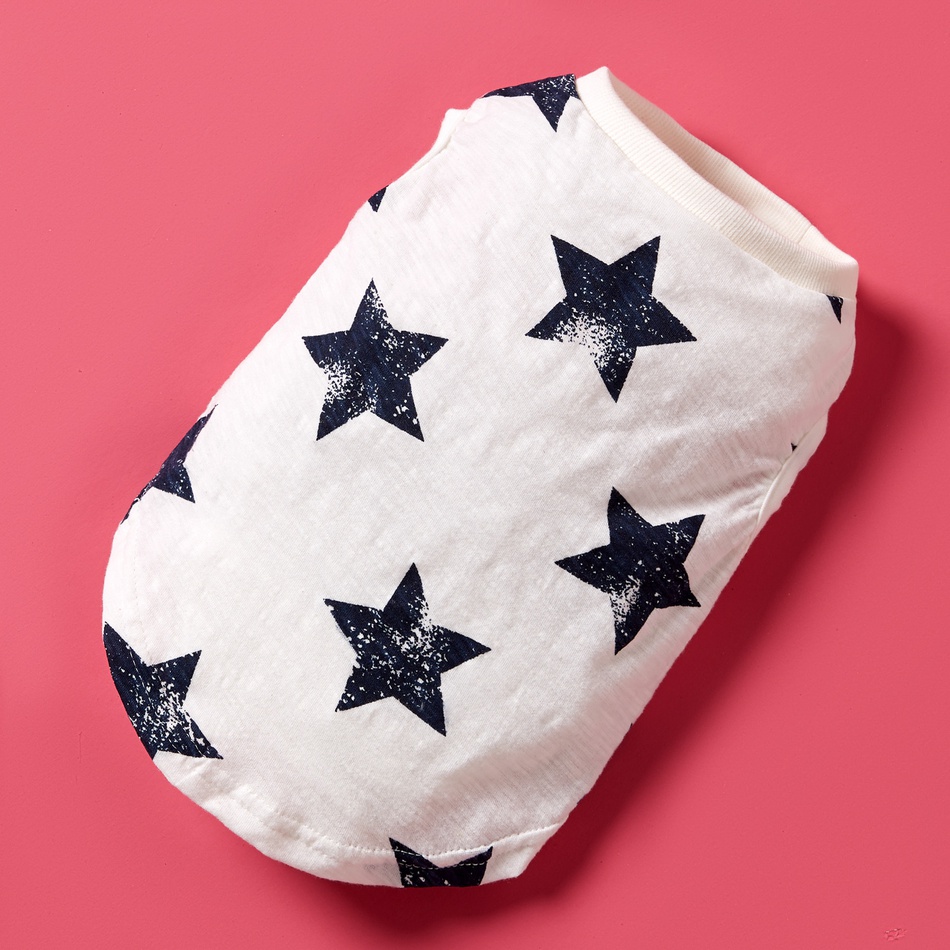Pet Star Print Slim Cotton Vest